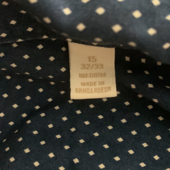 Michael Kors blue dotted long sleeve dress shirt Sz 15, 32/33 Slim fit - Picture 5 of 6